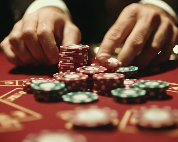 Outcome display showing winning hand and payout